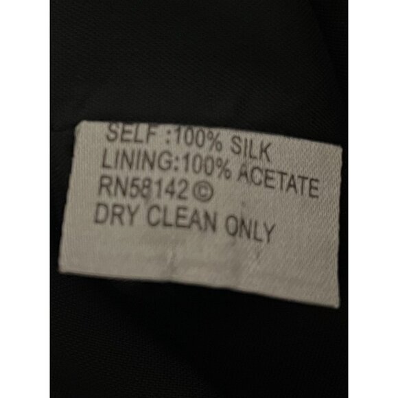 Vintage Sleeveless Silk Dress Black & Purple Paisley Print Halter Neck Size M - Picture 9 of 11